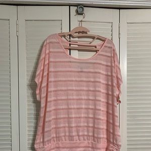 3/$20 Lane Bryant pink striped short sleeve top